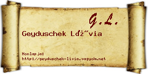 Geyduschek Lívia névjegykártya